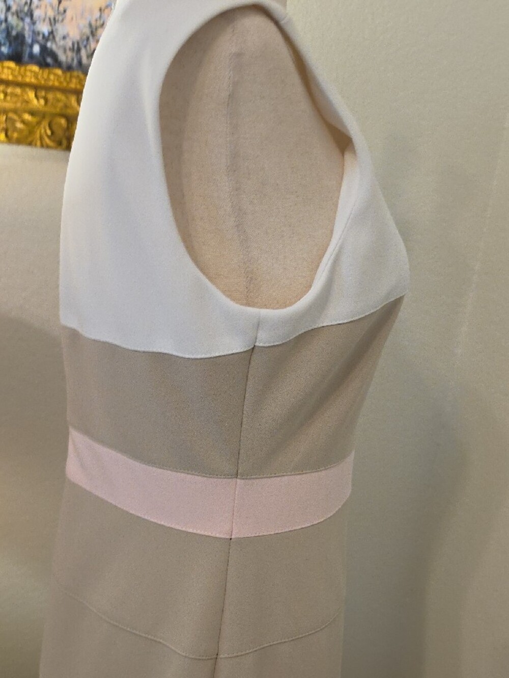 Marc New York Beige, White and Light Pink Colorblock Sheath Dress - Picture 5 of 6